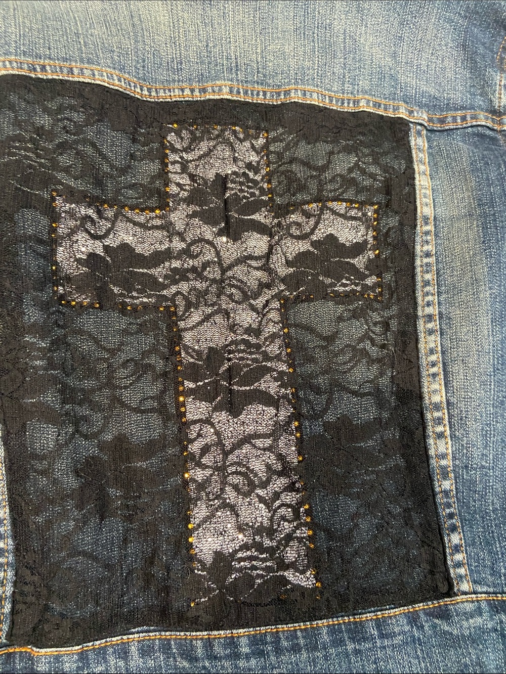 Mixit Blue Denim Jacket with Black Lace Accents. Size 2X - Picture 14 of 14